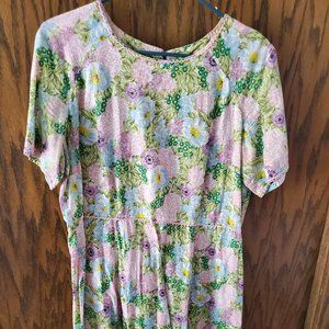 Vintage Floral Cotton Dress